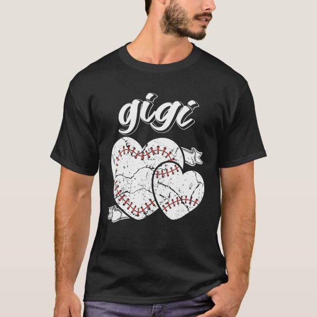 Camiseta Baseball Gigi Heart Ball Cool Baseball Proud Grand (Frente)