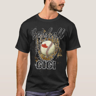 Camiseta Baseball Gigi Leopard Amantes da Família do Baseba