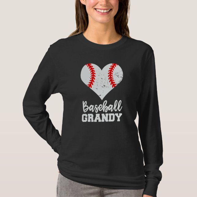 Camiseta Baseball Grandy Baseball Heart Grandma Grandy (Frente)