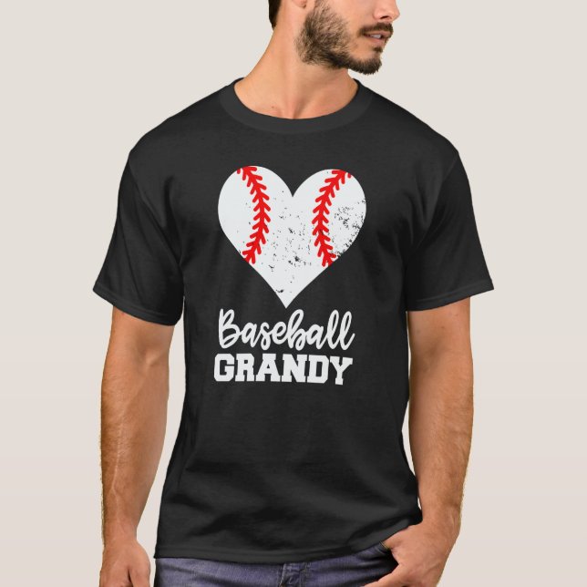 Camiseta Baseball Grandy Baseball Heart Grandma Grandy (Frente)