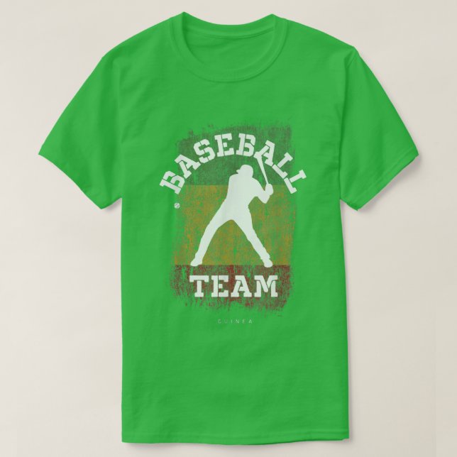 Camiseta Baseball Guinea Flag Softball Player Baseball  (Frente do Design)