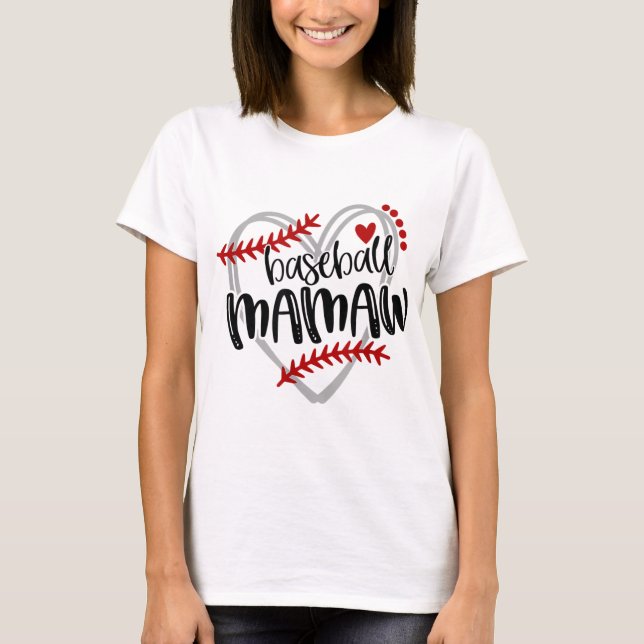 Camiseta Baseball Heart MAMAW Avó Trendy (Frente)