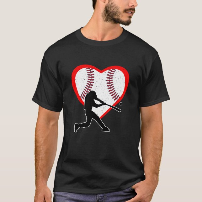 Camiseta Baseball Heart Sport Love Anti Valentines Day (Frente)