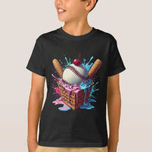 Camiseta Baseball Home Plate Sorvete Drill Divertido Esport