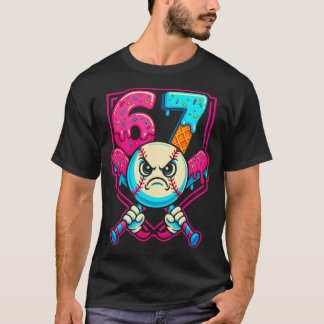 Camiseta Baseball Ice Cream Drip Number 67 Six Seven Meme 6