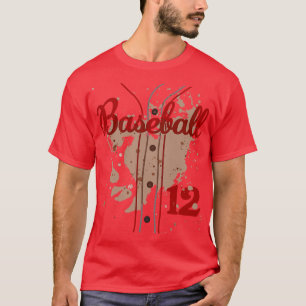 Camiseta Baseball Jersey Número 12 Crianças Baseball Unifor