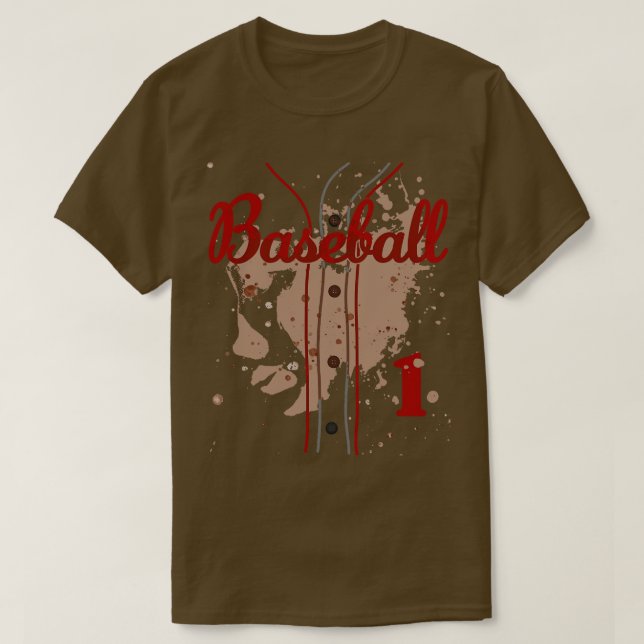 Camiseta Baseball Jersey Número 1 Baseball Uniform Dirk Fu (Frente do Design)