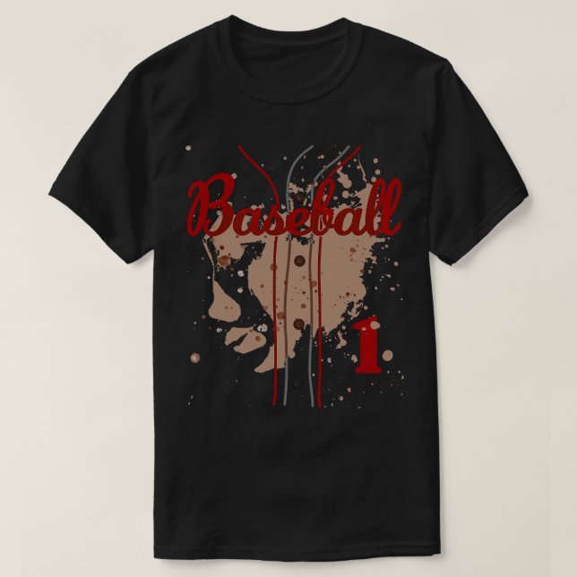 Camiseta Baseball Jersey Número 1 Baseball Uniform Dirk Fu (Frente do Design)