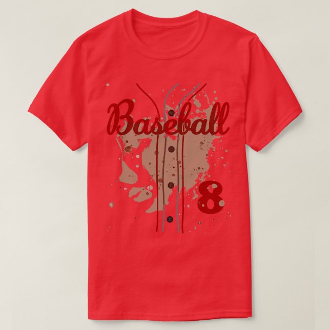 Camiseta Baseball Jersey Número 8 Crianças Baseball Uniform (Frente do Design)