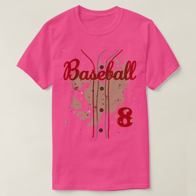 Camiseta Baseball Jersey Número 8 Crianças Baseball Uniform (Frente do Design)