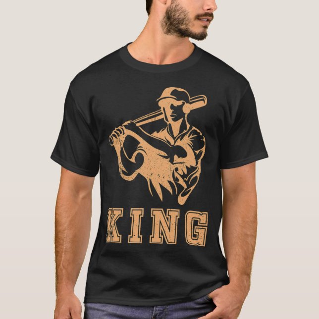 Camiseta Baseball King e baseball no baseball (Frente)