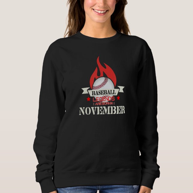 Camiseta Baseball Legends Are Born In November (Frente)