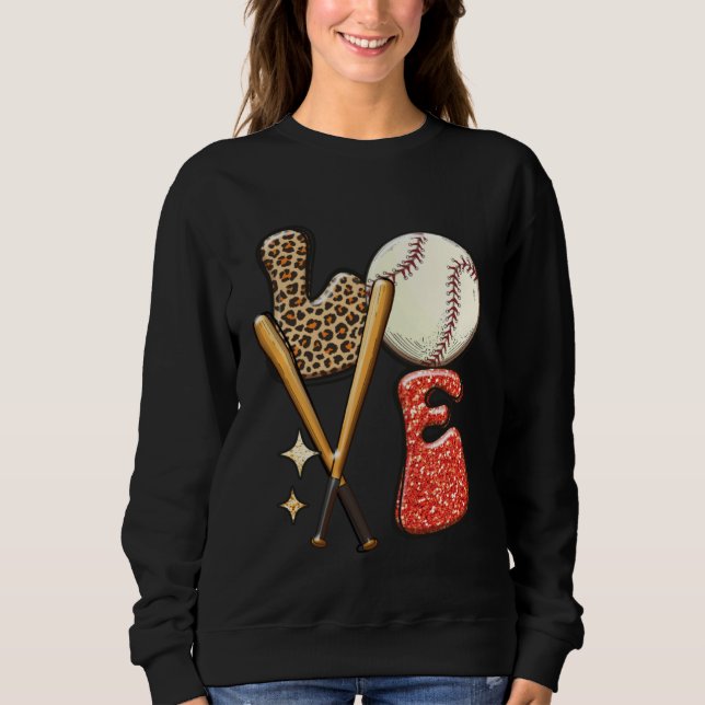 Camiseta Baseball LOVE Baller Mom Leopard Print Softball Ga (Frente)