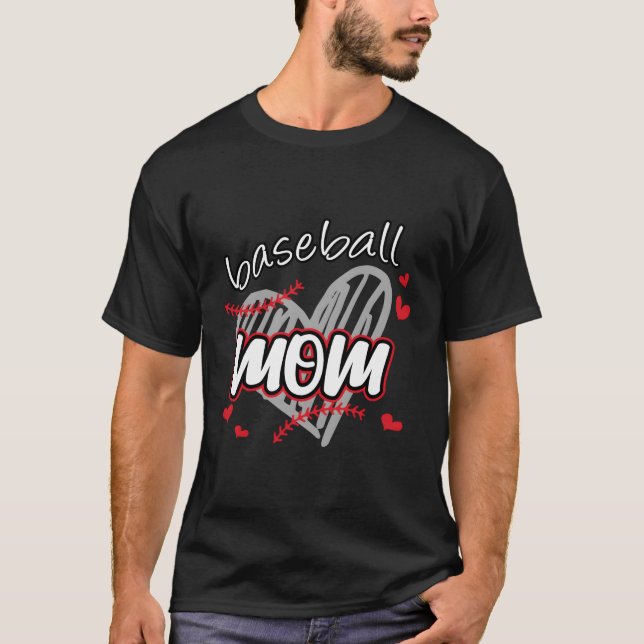 Camiseta Baseball Mãe Esporte Mãe Família Vovó Mãe (Frente)
