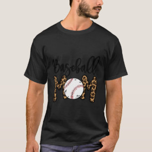Camiseta Baseball Mãe Leopardo Imprime Softball Mãe D Mãe