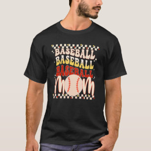 Camiseta Baseball Mãe Leopardo Retro Jogo Jogo Jogo Esporte