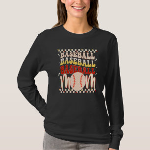 Camiseta Baseball Mãe Leopardo Retro Jogo Jogo Jogo Esporte
