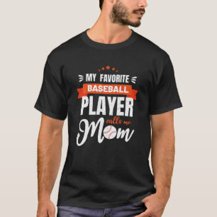 Camiseta Baseball Mãe Meu Jogador De Beisebol Favorito Me L