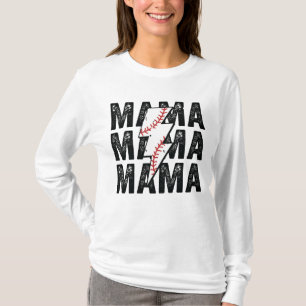 Camiseta Baseball Mama Vintage Estilo Retro, Rockin Mama