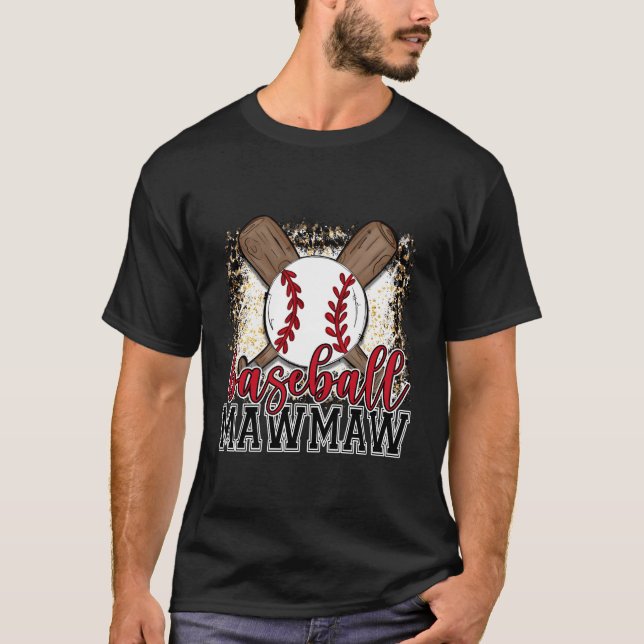 Camiseta Baseball Mawmaw Leopard Baseball Family (Frente)