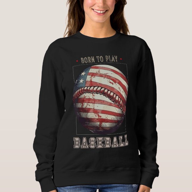 Camiseta Baseball Merica Patriotic 4th July American Flag (Frente)