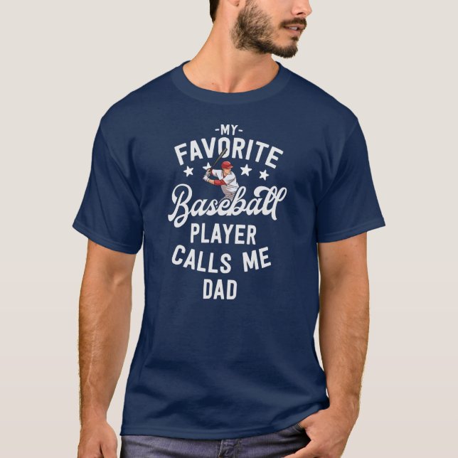 Camiseta Baseball Meu Jogador Favorito Me Chama De Presente (Frente)