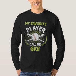 Camiseta Baseball Meu Jogador Favorito Me Chame Gigi Vintag