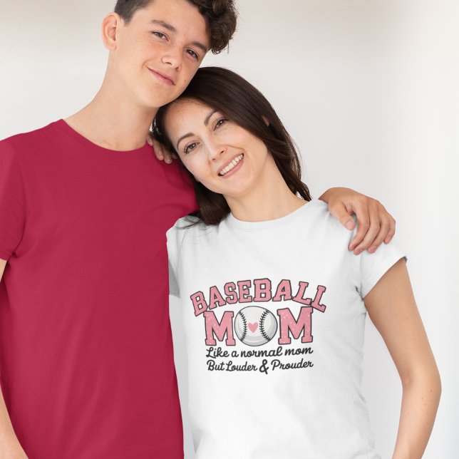 Camiseta Baseball Mom cute bright Pink text (Criador carregado)