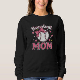 Camiseta Baseball Mom Cute Pink Bow Design