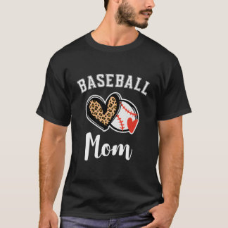 Camiseta Baseball Mom Leopard He