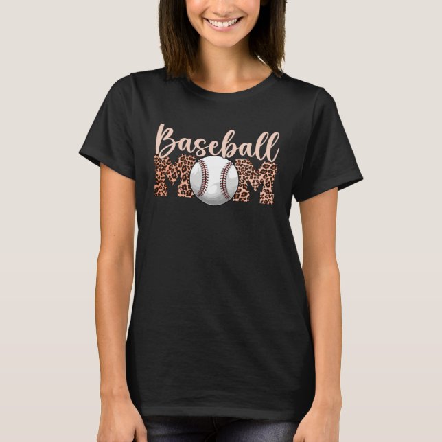 Camiseta Baseball Mom Leopard Print Mom Life Mother s Day M (Frente)