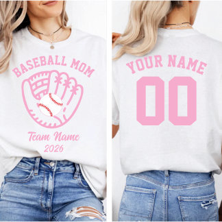 Camiseta Baseball Mom Team Custom Name Number 