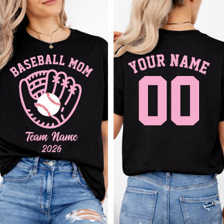 Camiseta Baseball Mom Team Custom Name Number 