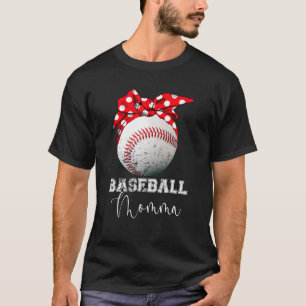 Camiseta Baseball Momma Vintage Message Ball Dia de as mães