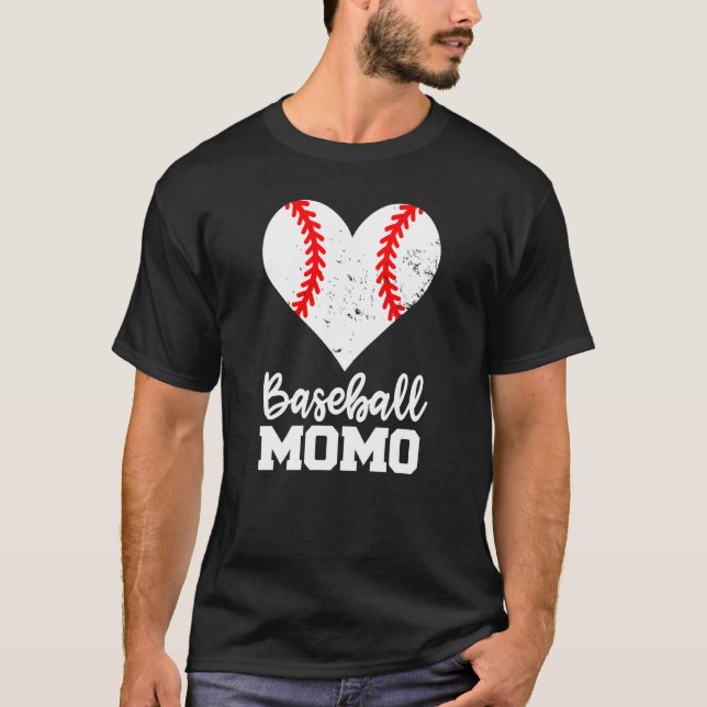 Camiseta Baseball Momo Baseball Heart Grandma Momo (Frente)