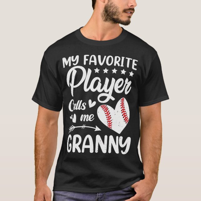 Camiseta Baseball My Favorite Player Calls Me Granny (Frente)