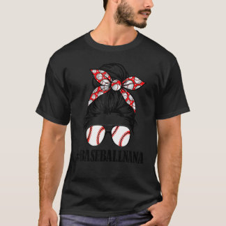 Camiseta Baseball Nana Messy Bun Softball Mom Mother's Day