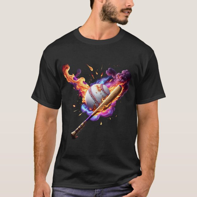 Camiseta Baseball no Fogo. (Frente)