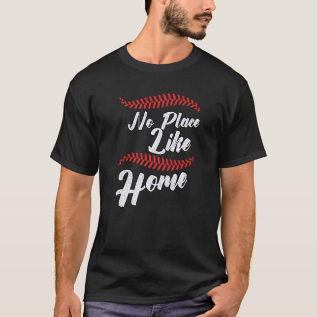 Camiseta Baseball No Place Like Home Catcher Pitcher (Frente)