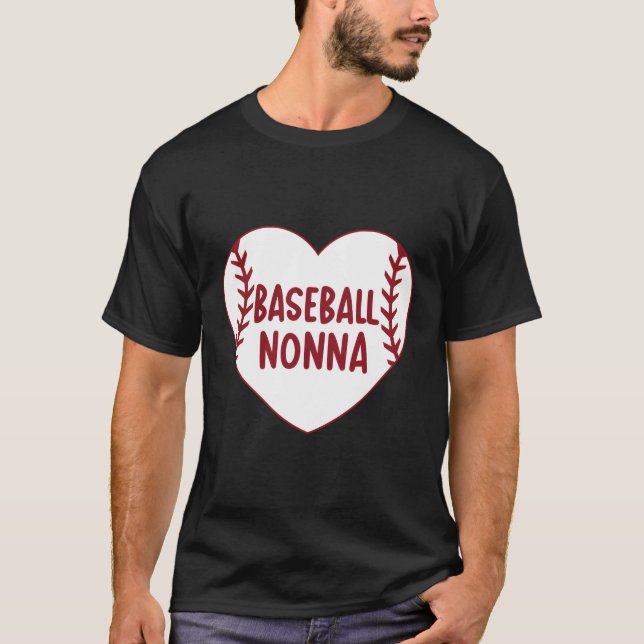 Camiseta Baseball Nonna Ele Baseball Dia de as mães Vovó (Frente)