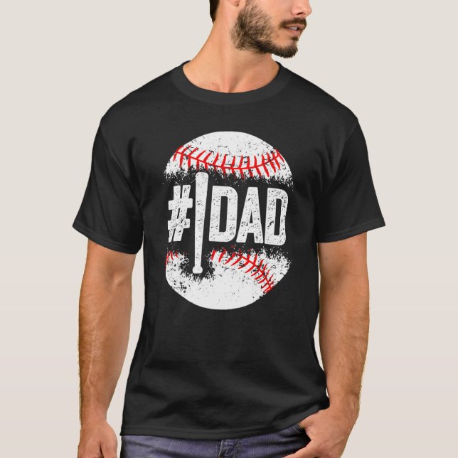 Camiseta Baseball Number One Daddy Players Son Baseball Fat (Frente)