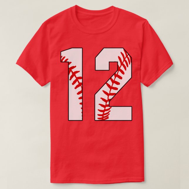 Camiseta Baseball Número 12 12 Baseball Jersey Pl Favorito (Frente do Design)