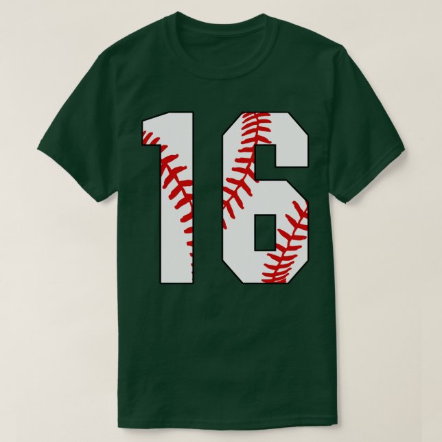 Camiseta Baseball Número 16 16 Baseball Jersey Pl Favorito (Frente do Design)