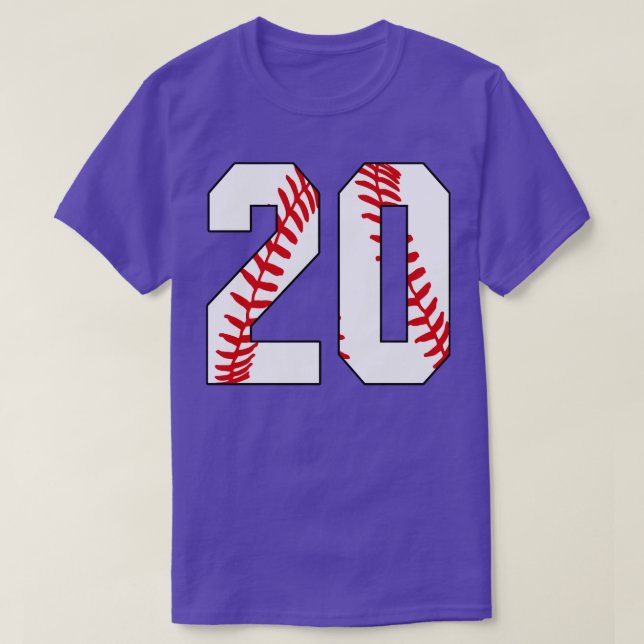 Camiseta Baseball Número 20 20 Baseball Jersey Pl Favorito (Frente do Design)