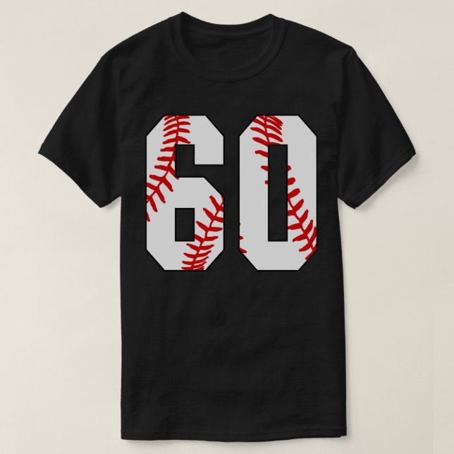 Camiseta Baseball Número 60 60 Baseball Jersey Pl Favorito (Frente do Design)