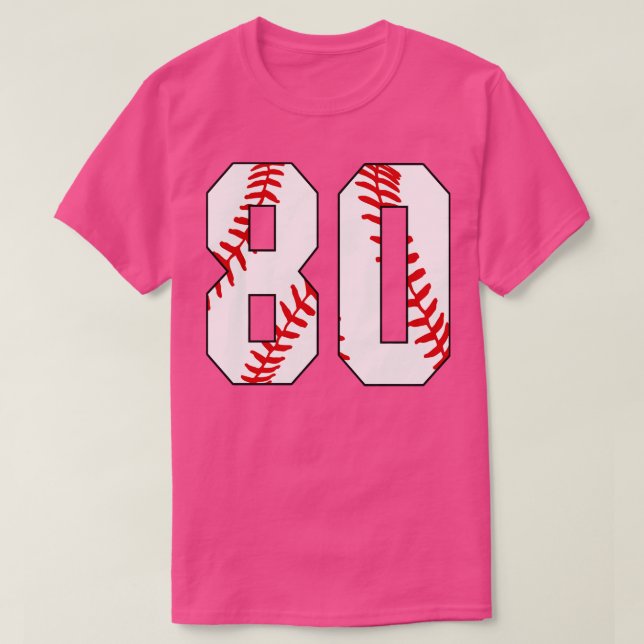 Camiseta Baseball Número 80 80 Baseball Jersey Pl Favorito (Frente do Design)
