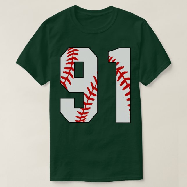 Camiseta Baseball Número 91 91 Pl Favorito De Baseball Jers (Frente do Design)