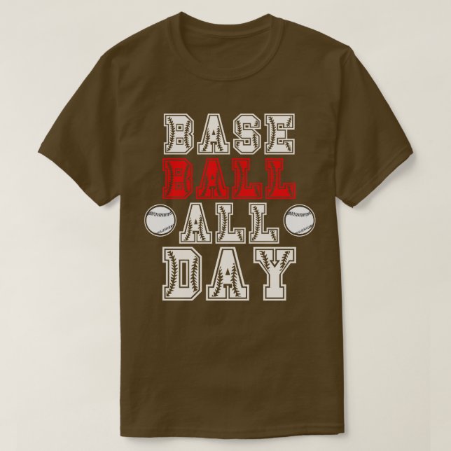 Camiseta Baseball o dia inteiro (Frente do Design)