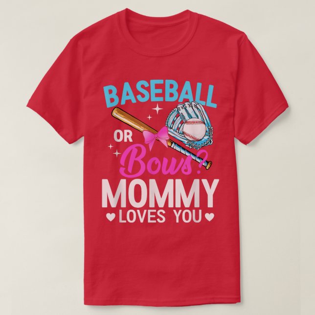 Camiseta Baseball Ou Mamãe De Arcos Te Ama Reveal104 (Frente do Design)