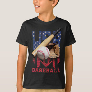 Camiseta Baseball Patriótico 4 De Julho Homens EUA Bandeira